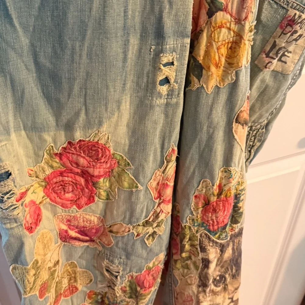 Magnolia Pearl "Floral Kitty" Overalls - Brand New! - Picture 9 of 15